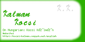 kalman kocsi business card